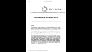 Bitcoin Mini Rally Has Much to Prove