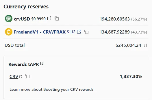 crvUSD <> Fraxlend CRV/FRAX Curve Pool crvUSD <> Fraxlend CRV/FRAX Curve Pool